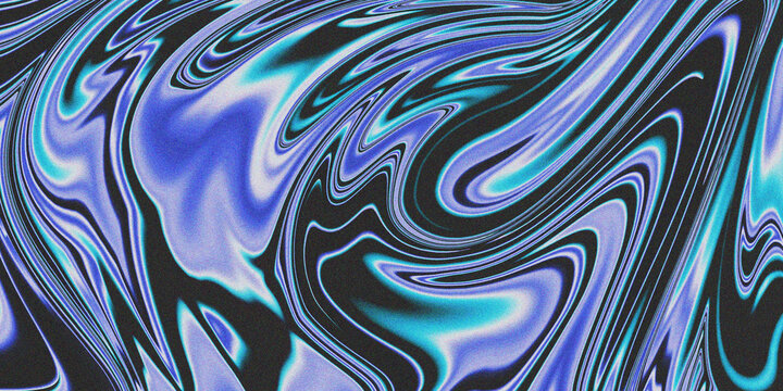 Psychedelic marble swirl pattern with neon blue and lavender hues offers complex liquid texture for creative cover posters.