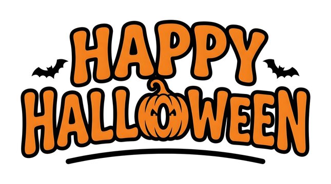 Celebrate the spooky season with this vibrant and festive happy halloween typography design perfect for cards posters and digital greetings