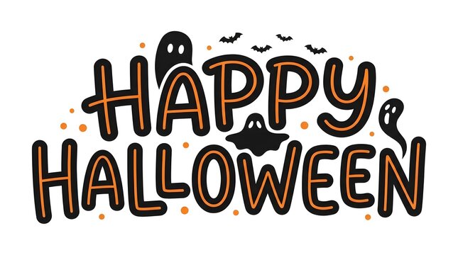 Celebrate the spooky season with this delightful happy halloween typography perfect for festive greetings decorations and creative projects