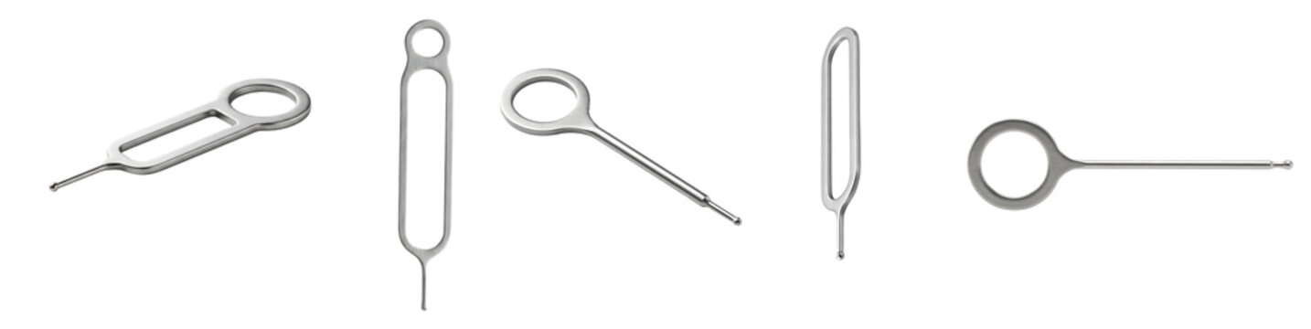 Metal sim card ejector tools set