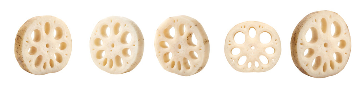Fresh sliced lotus root pieces
