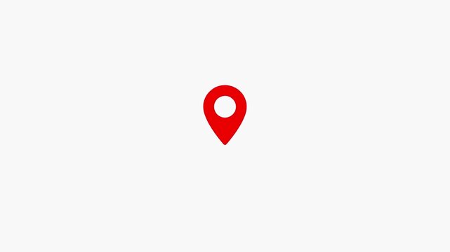 location icon animation.  g p s   map pointer pulse   animation . Glowing Map pointer icon set with pin symbols for navigation and location markers 4k video animation.