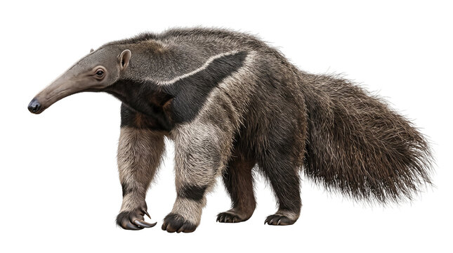 Giant anteater South American mammal isolated on transparent background