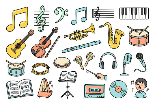 Music Class - Back to School Hand Drawn Doodles