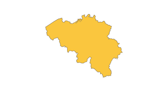 Outline map of Belgium in a solid yellow color.