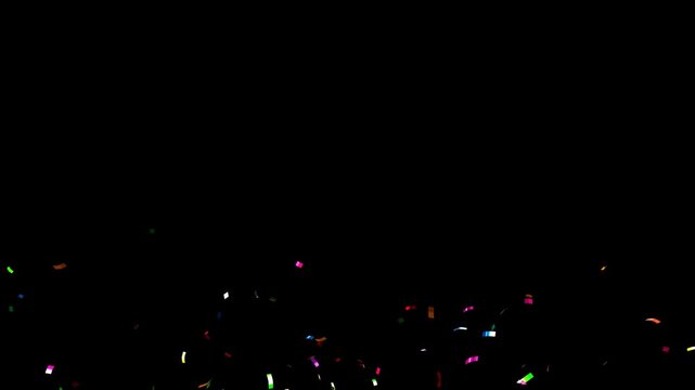 Colorful Rainy Confetti Isolated On Alpha Chanel Background.