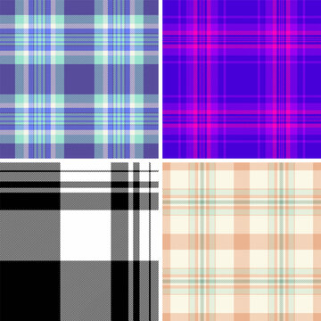 Plaid bundle featuring designs for atelier and custom clothing. Vector patterns enhance exclusive garments, scarves, accessories, and digital files.