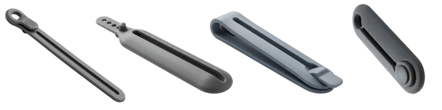 Set of black plastic cable ties