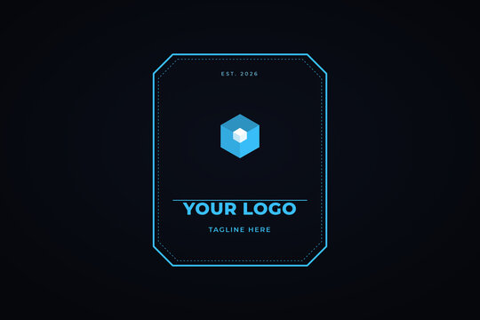 Modern blue hexagon logo template for business brand