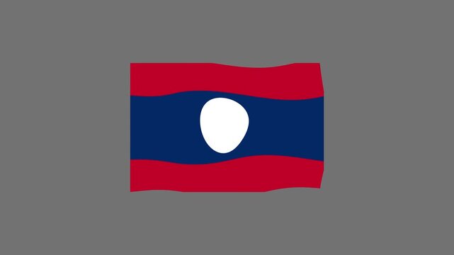 Laos Flag Vector Illustration, National Symbol of Southeast Asia