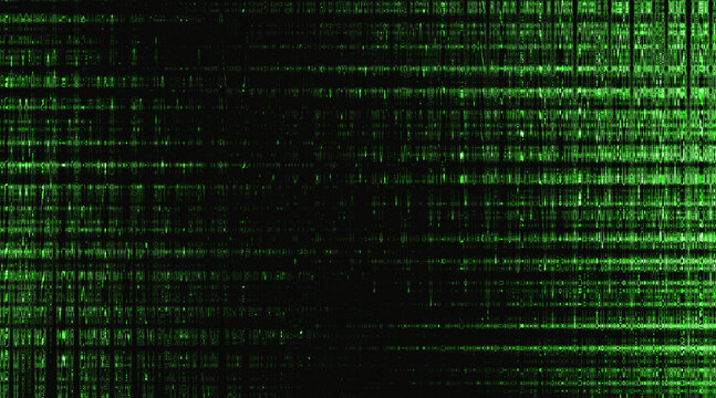 Abstract Dark Green Glowing Lines Wave Distortion Background