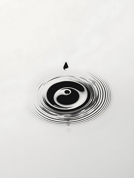 Single water drop creates perfect concentric ripples on a calm surface