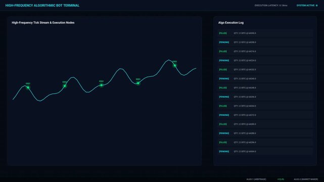 High Frequency Algorithmic Trading Bot Terminal Dashboard Interface