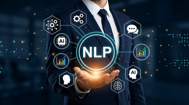 NLP natural language processing AI machine learning business technology concept