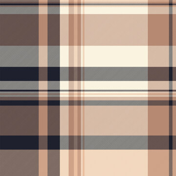 Elegant plaid pattern in neutral earth tones. Versatile textile design for fashion, interiors, and graphic design. Cozy, traditional, and visually appealing texture.