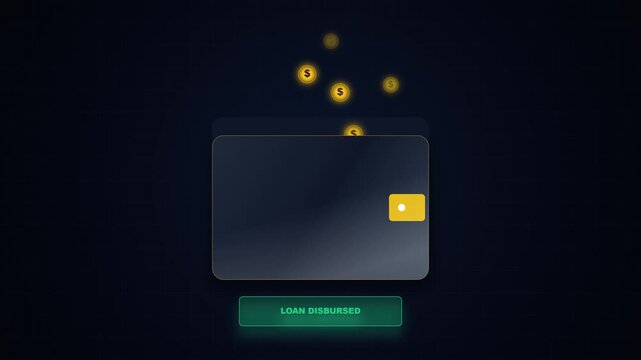 Dark background holds modern wallet design. White document floats above sleek black wallet. Yellow button on wallet adds bold contrast. Clean lines suggest finance or business themes