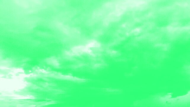 Dreamy Clouds Sky Green Screen Slow Motion Overlay, realistic clean clear air filter