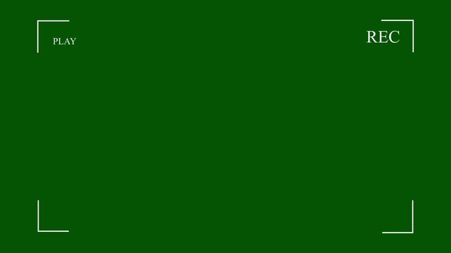 4K animation digital camera recording interface overlay against green screen background.