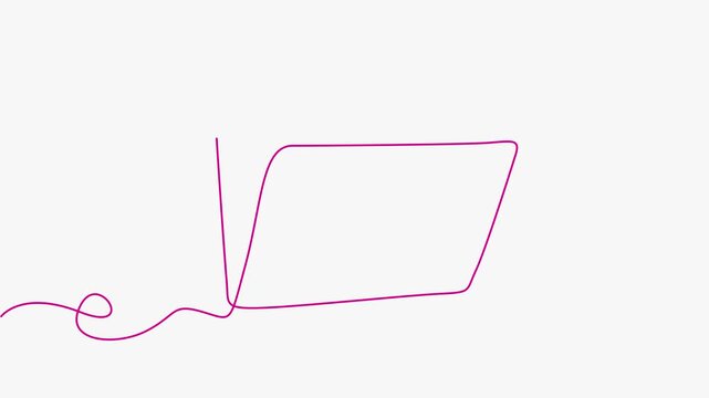Continuous Line Drawing of File Folder Animation. 