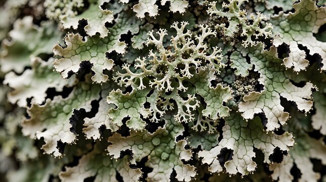 Detailed Close Up of Gray Lichen Texture