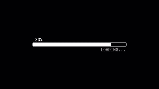 Sleek progress bar displaying percentage status 4k video animation on dark background