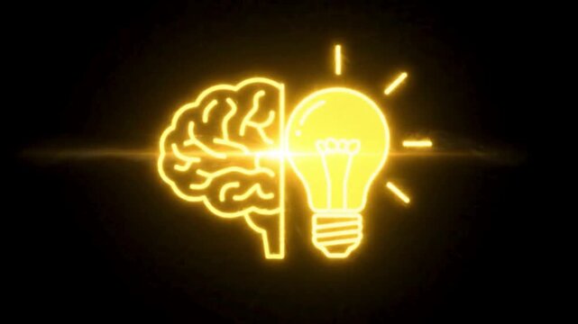 Glowing Light Bulb Symbolizing Ideas, Innovation, Creativity, Energy, and Inspiration on a Dramatic Black Background