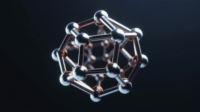 Extreme macro footage of a single abstract blockchain-inspired digital structure, one interconnected node
