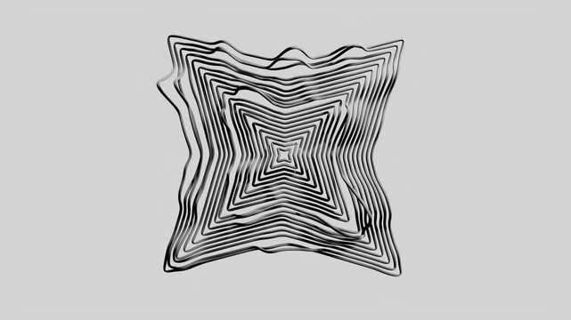 Playful doodle sketch of a rounded star with moving lines in a seamless loop