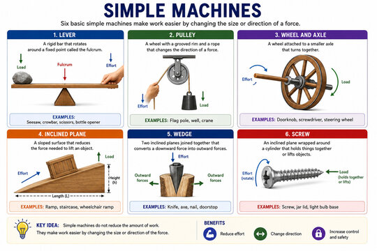 Simple Machines Educational Diagram