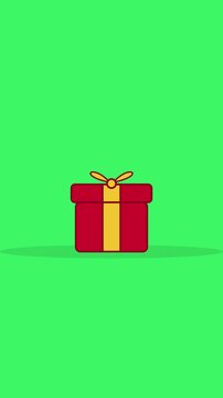 Animated Gift Box Opening with Heart and Ribbon in Motion