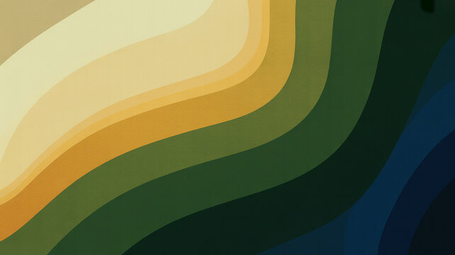 Abstract flowing contour lines background with layered green and beige gradient waves layered design fluid pattern topographic map graphic illustration modern texture