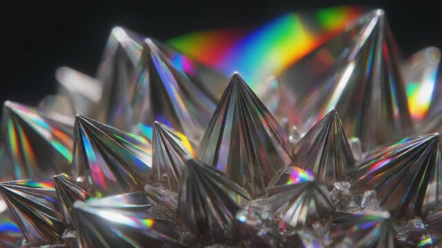 Bismuth Crystal Iridescent Geometric Background