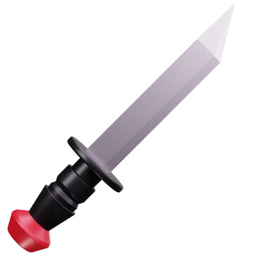Ninja Tanto Sword 3D Illustrations