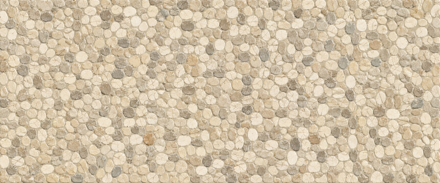 Beige penny stone mosaic texture natural neutral surface