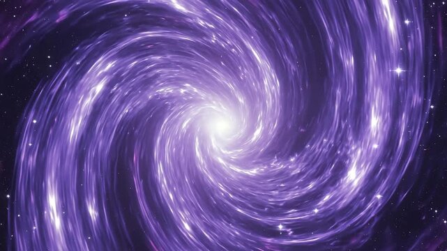 Purple Cosmic Vortex Spiral with Glowing Light Representing Space Travel Energy Transformation and Fantasy