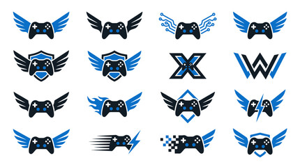 Collection of gaming controller logos and symbols. © sri mukti