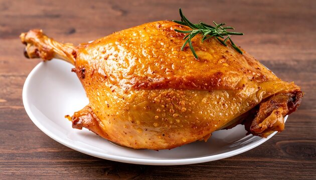 Delicious Roasted Turkey Leg Served On A Plate