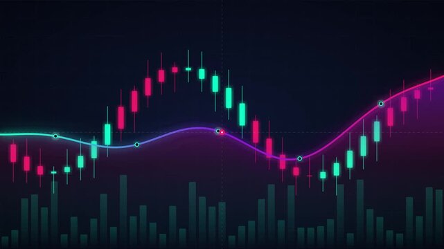 Digital Financial Stock Market Candlestick Chart Analysis