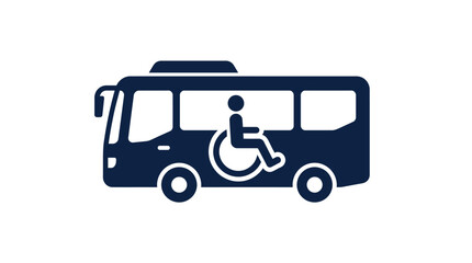 Fototapeta premium Accessible public bus icon for disabled people.