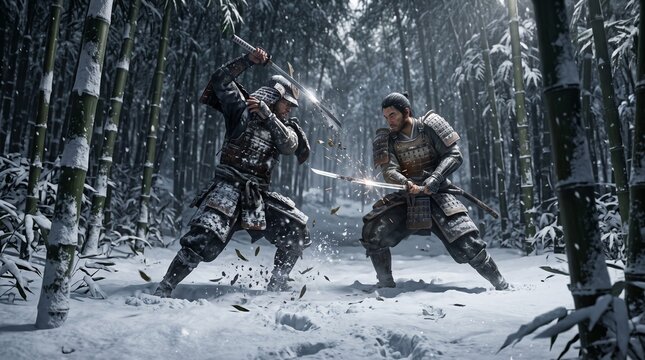 A battle between two samurai