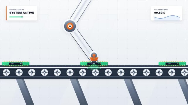 Automated Robotic Assembly Line for Semiconductor Chip Manufacturing