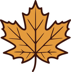 Naklejka premium Orange Maple Leaf Autumn Illustration on White Background
