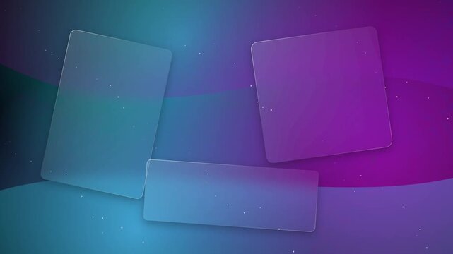 Abstract Glassmorphism UI Template with Floating Rectangles