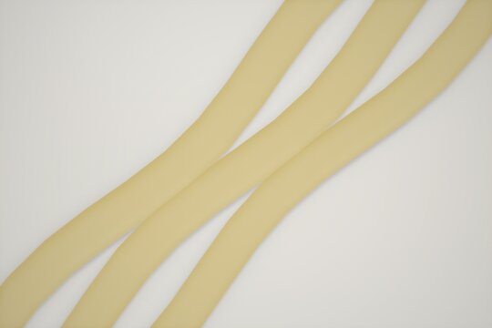Abstract Yellow Ribbons on White Background