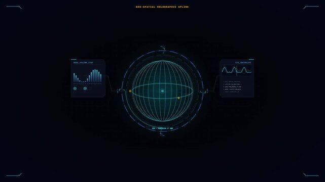 Futuristic Digital Holographic Sphere Interface HUD