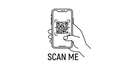 Fototapeta premium Scan me QR code smartphone outline illustration