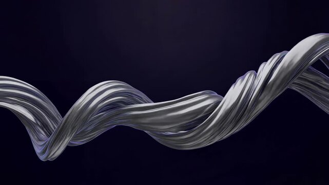 metallic twisted wire in slow motion with abstract artistic design