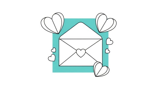 Charming Love Letter Envelope with Hearts Illustration - Romantic Communication Icon