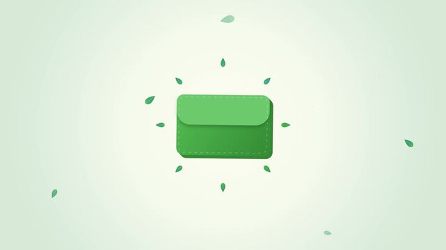 Animated green digital envelope icon representing electronic mail delivery and secure message communication sent through professional network systems