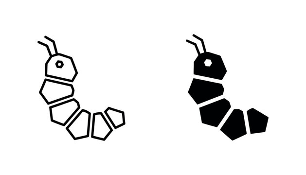 Black and white caterpillar vector illustration